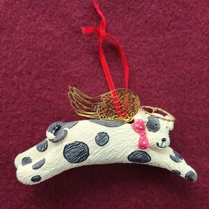 Avon Vintage 1997 Angel Pet Dog Christmas Ornament Dog In Heaven Rainbow Bridge